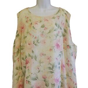R & K Vintage Sleeveless Dress Size 34 Pastel Floral Romantic Maxi Long Y2K 90s
